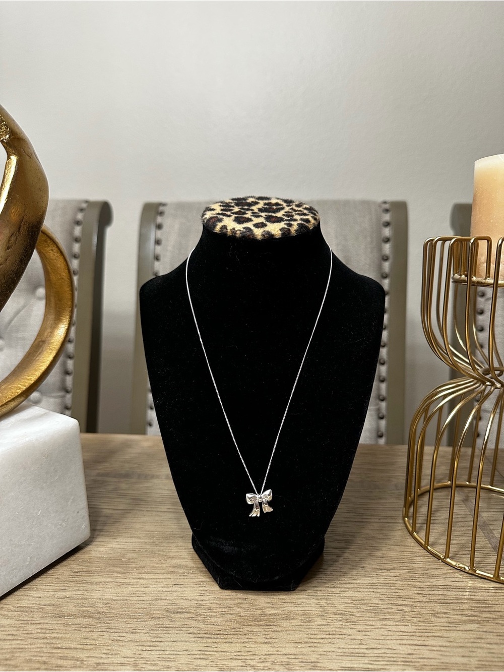 Tiffany Bow Pendant Necklace